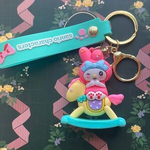 My Melody on Rocking Horse Keychain